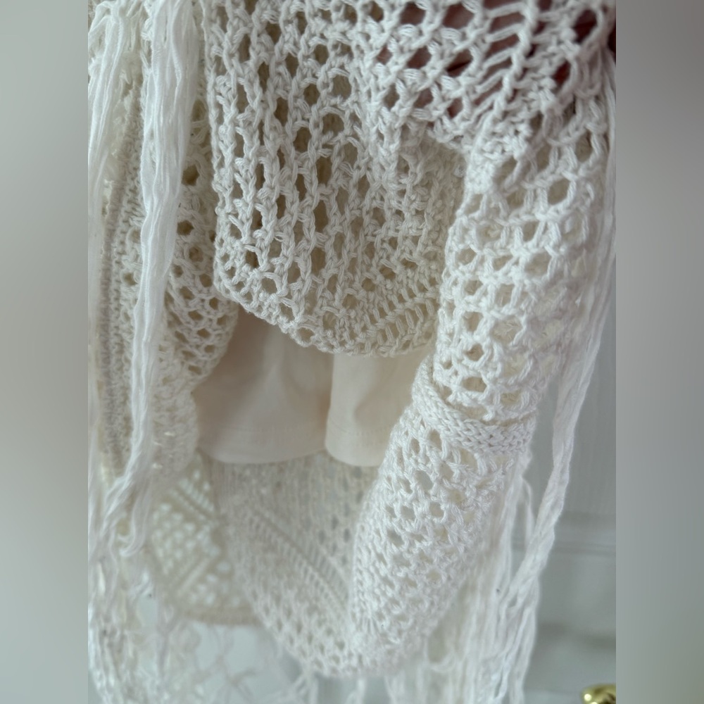 Abercrombie & Fitch Crochet-Style Fringe Mini Dress size m NWT - Picture 5 of 10